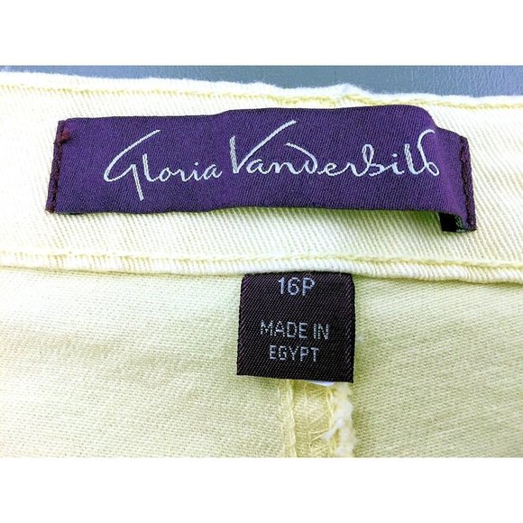 Gloria Vanderbilt Yellow Denim Slimming Jeans Size 16 Petite Stretch Amanda - Picture 5 of 11